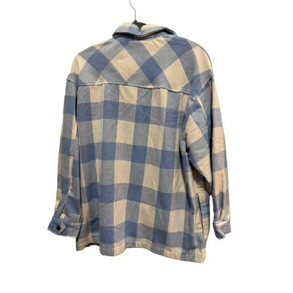 HFX - NWT - Blue / cream Plaid Flannel Shacket; Size M - Picture 2 of 5